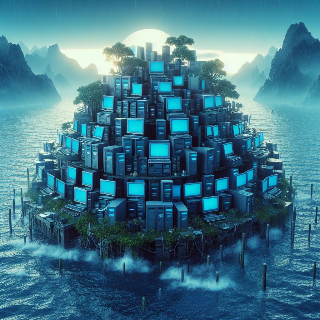 A bank of computers